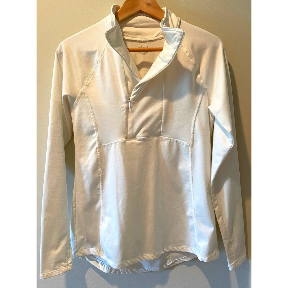 WOMAN'S HIND LONG SLEAVE 1/4 ZIP PULLOVER, CREAM-OFF WHITE -  SIZE MEDIUM